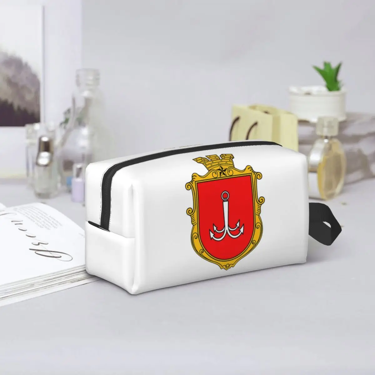 

Coat Of Arms Of Odessa, Ukraine Makeup Bag Cosmetic Organizer Storage Dopp Kit Toiletry Cosmetic Bag Beauty Travel Pencil Case