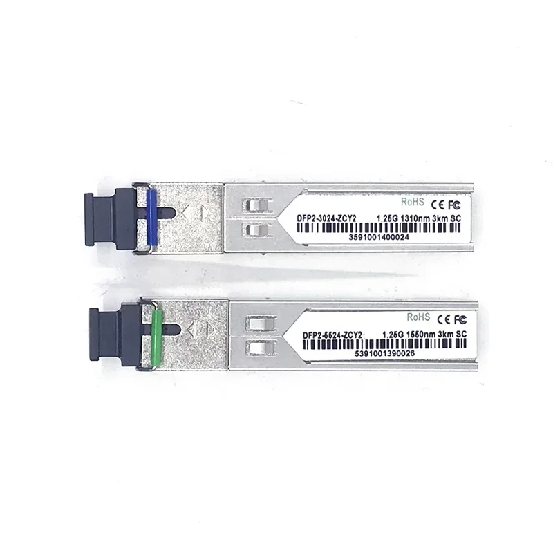 2PCS 1 pair 1.25G 3km SFP Optic Transceiver 1550/1310nm SC single fiber Module For OLT/ Switch