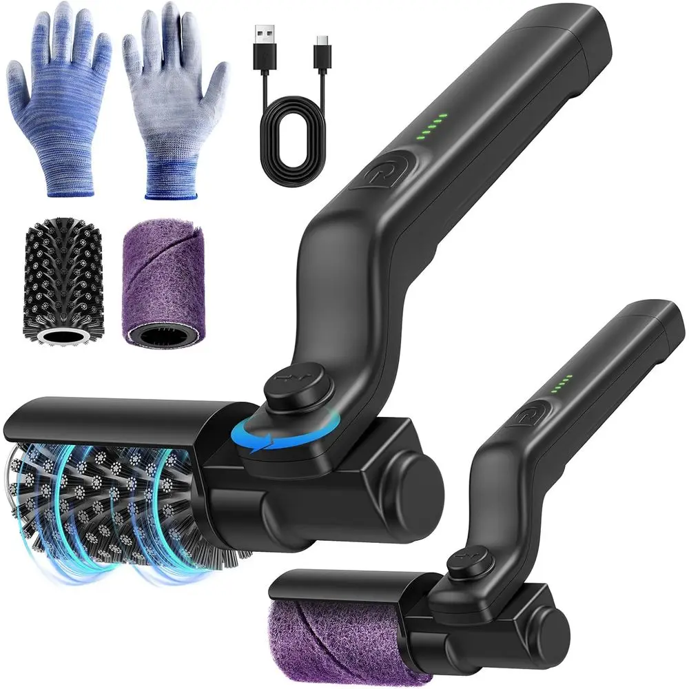 

Rechargeable Electric Grill Brush, 3 Speed BBQ Grill Brush, 180° Adjustable, Stainless Steel Rotary Brush, Automatic Grill Clean