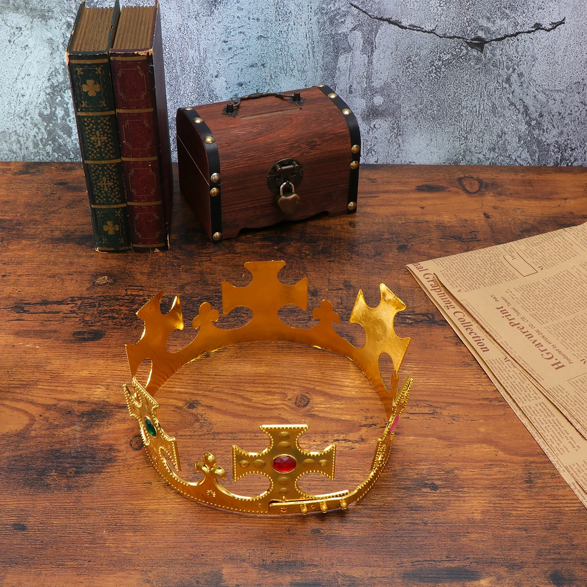 

2 pcs Halloween King Set Royal Costume Kit Medieval Masquerade Cosplay Party Stage Performance Props For Adults