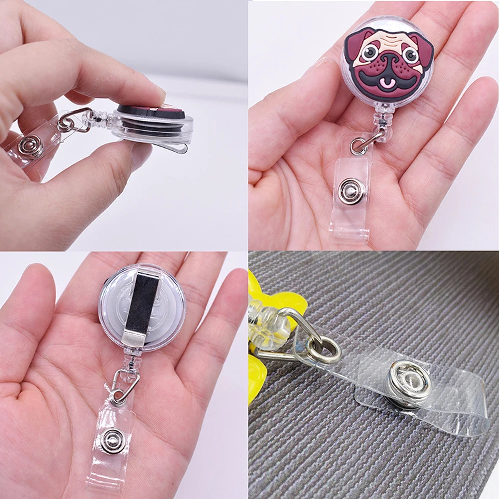 Supplies Lovely Students Badge Holder Clip Nurse Retractable Badge Holder ID Card Holder Name Card Holder Cartoon Cat Paw