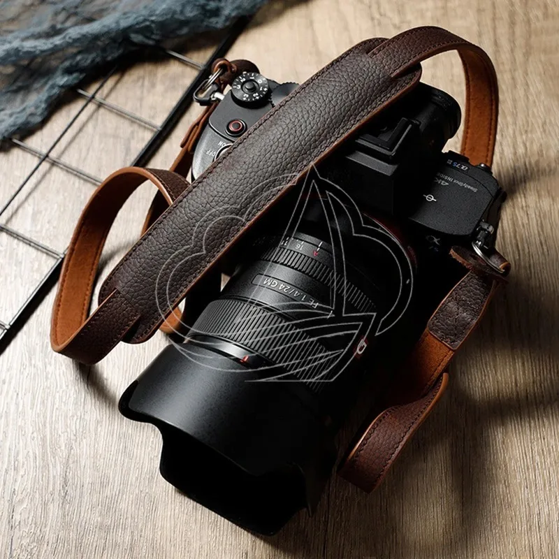 Genuine Leather Camera Shoulder Strap, Comfortable Adjustable Belt, Premium Accessory for Daily Shooting
