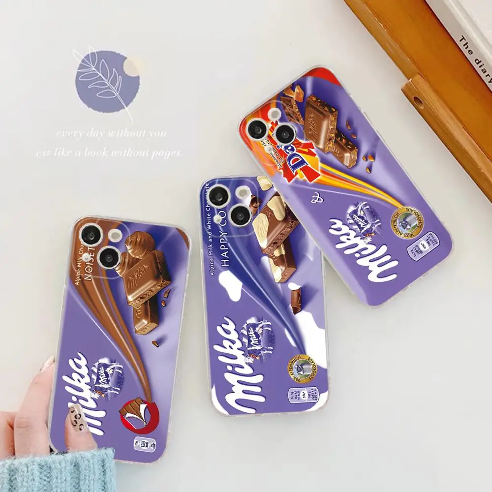 Chocolate Milka Box Phone Case for iPhone 15 8 7 6 6S Plus X SE 2020 XR XS 14 11 12 13 Mini Pro Max Mobile Case