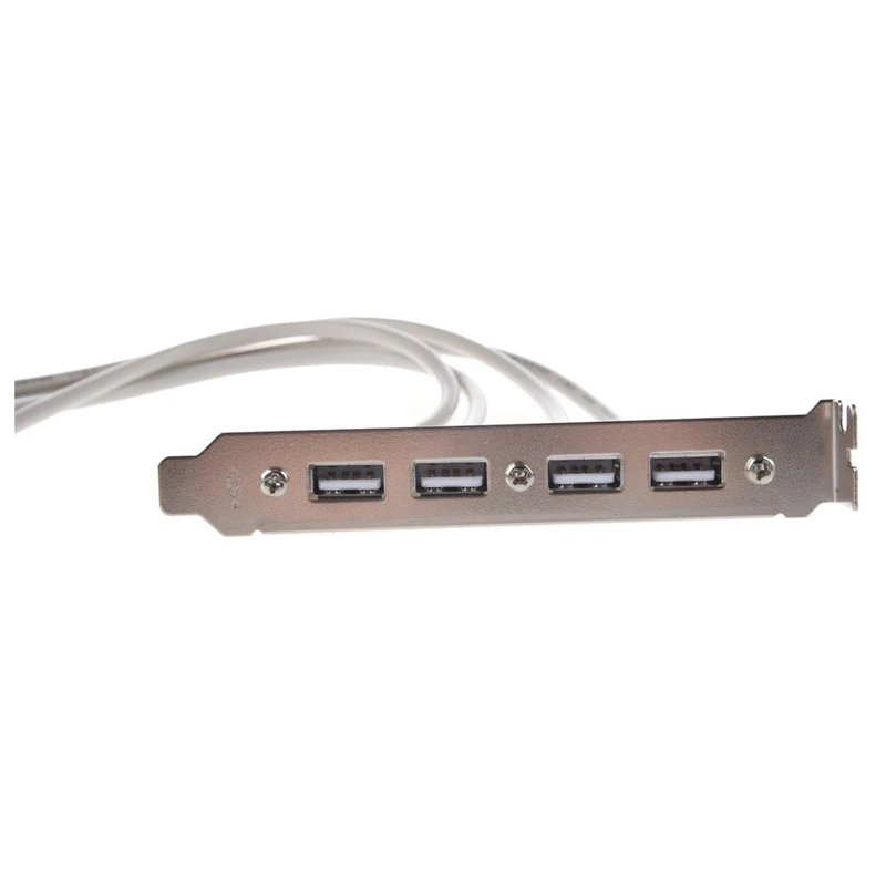 USB 2.0 a 9 Pin Header Bracket, 2x Cabo de Extensão Mainboard, 4 Port