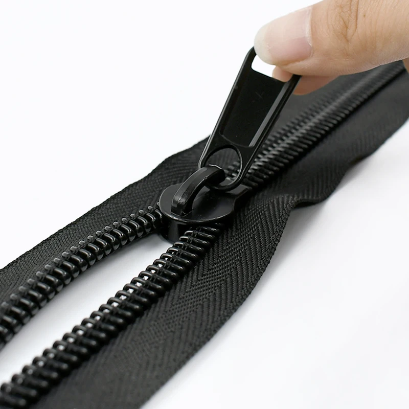 10/20M 3# 5# 8# 10# Black Nylon Coil Zippers + Zipper Slider for Sewing Clothes Zips Head Closure Zip Repair DIY Accessory