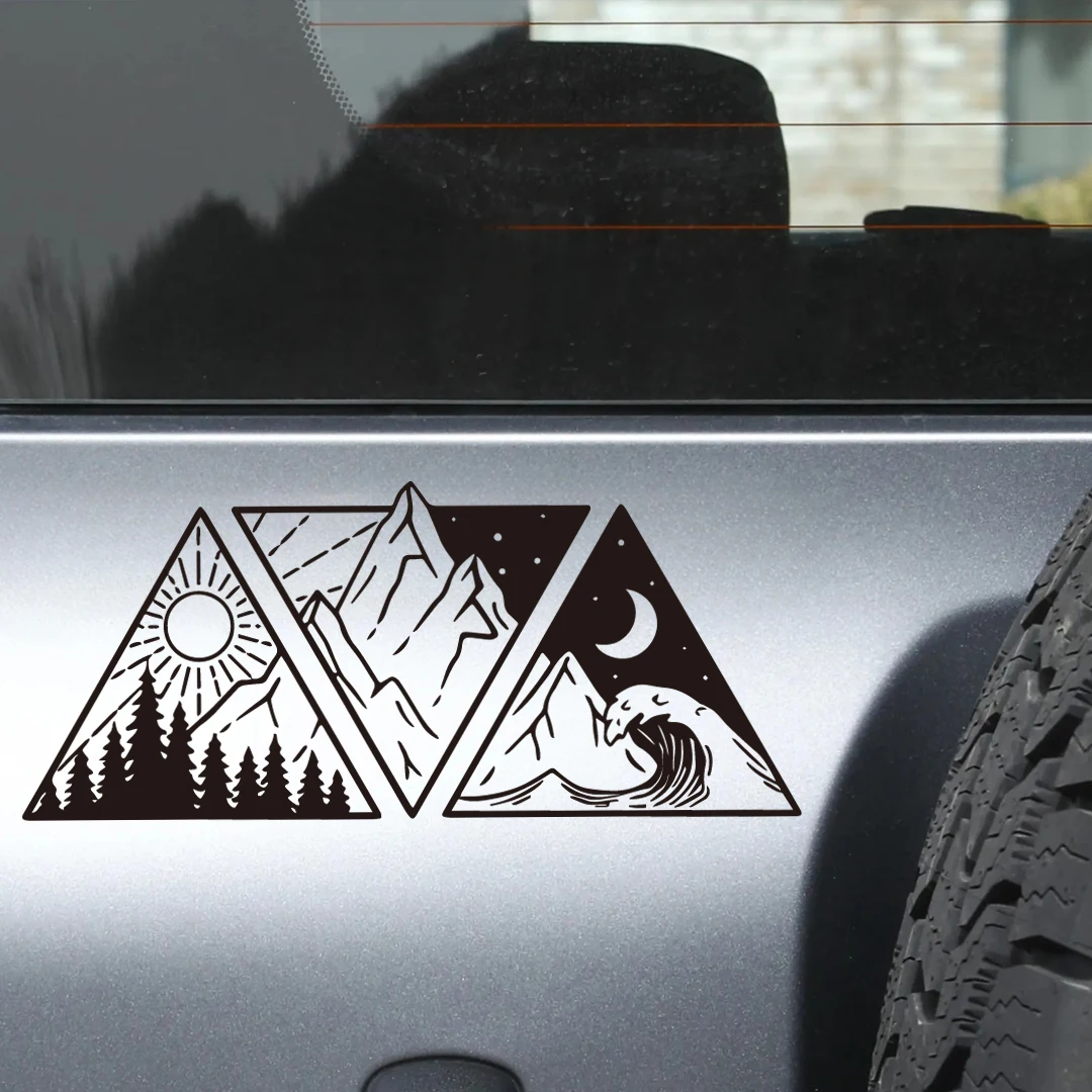 Car Styling Ocean Mountain Decals, Camper Van Motorhome SUV Decor Vinyl Stickers Accessories Tunning Auto Parts