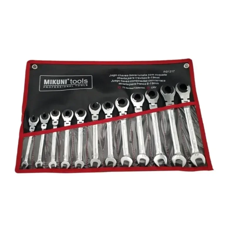 

12PCS Tubing Wrench Set Multifunction Gears Ring Ratchet Combination Wrenches Set Multi-specification 8-19 MM Spanners Hand Tool