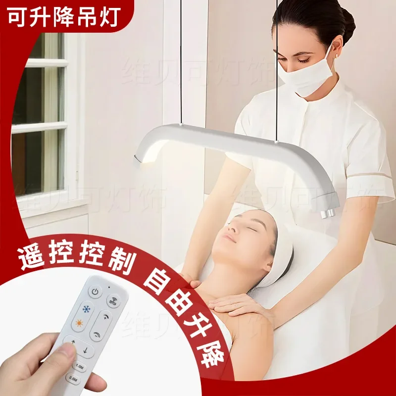 Beauty half moon chandelier, eyelash manicure tattoo shop fill light free remote control telescopic lift, beauty salon
