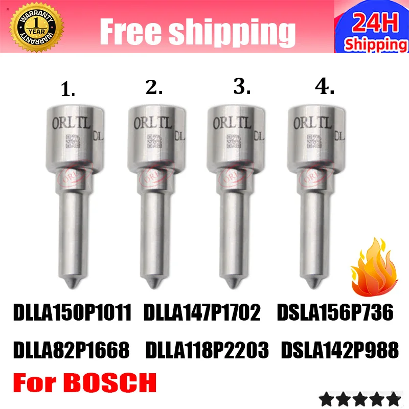 4PCS DLLA150P1011 DSLA156P736 DSLA142P988 DLLA147P1702 DLLA82P1668 DLLA118P2203 For BOSCH Diesel Common Rail Injector Nozzle