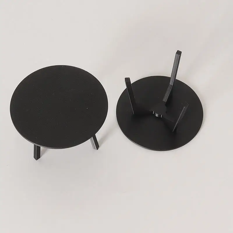 1/12 دمية محاكاة صغيرة سوداء طاولة مستديرة نموذج دمية غرفة المعيشة زخرفة الأثاث بيت الدمى التظاهر اللعب اللعب