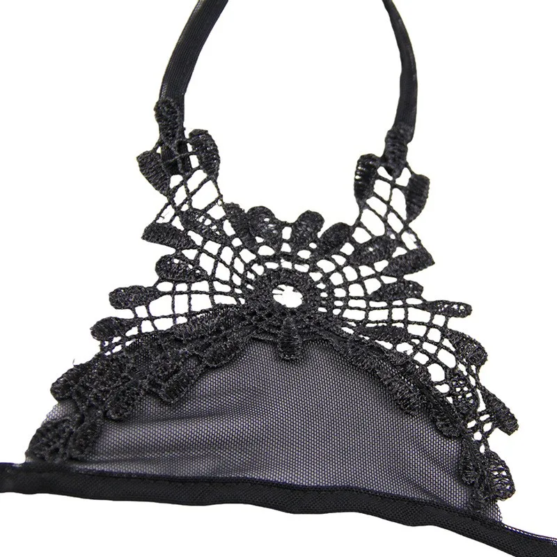 Women sexy Fancy Underwear Set Lingerie Beautiful Exotic set Sexy lace See-through pajamas Lingerie Bra panty set adjustable - Image 4