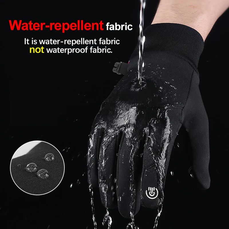 가을 겨울 사이클링 장갑 발수 남성 여성 미끄럼 방지 장갑 오토바이 터치 스크린 양털 야외 스포츠 장갑
