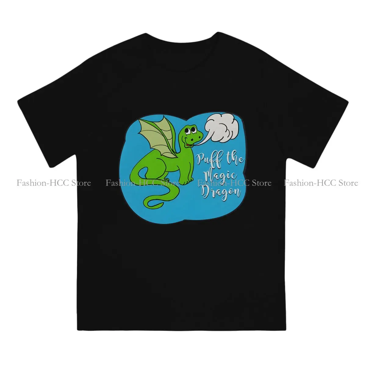 Puff The Magic Dragon O Neck TShirt Dragon Design Original Polyester T Shirt Men Tops Individuality