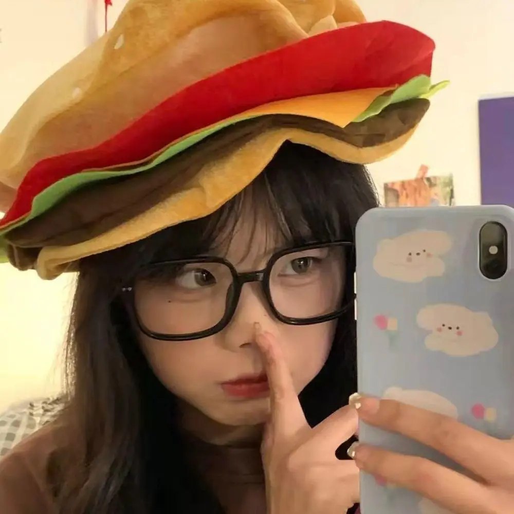 Warm Creativity Decorative Burger Hat Cute Comfortable Burger Headgear Funny Unisex Performance Prop Hat Children