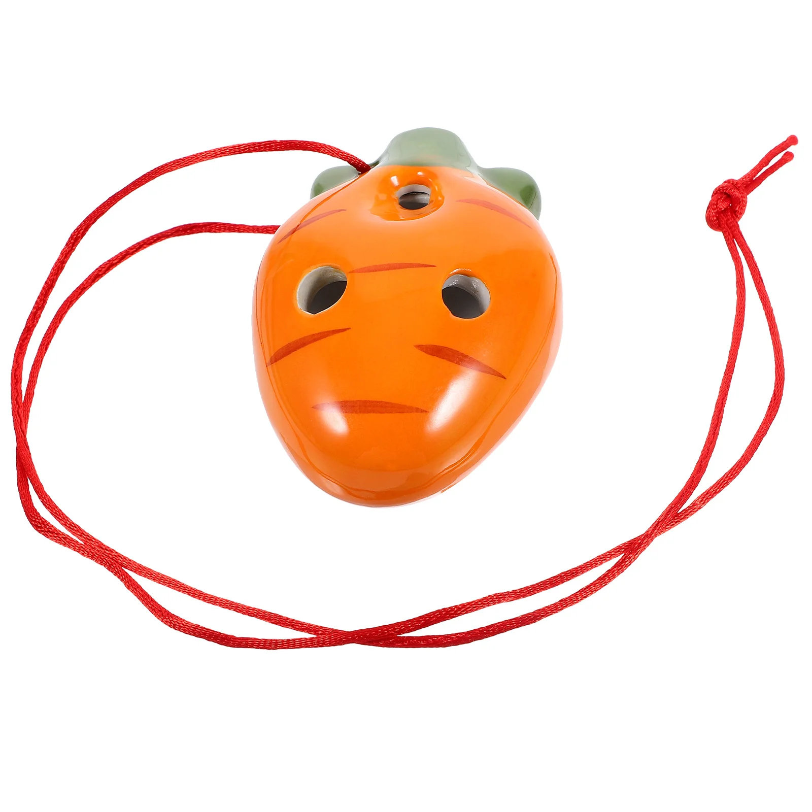 

6 Holes Ceramic Beginner Ocarina Carrot Shaped Portable Practice Wind Instrument Children Music Instrument Gift