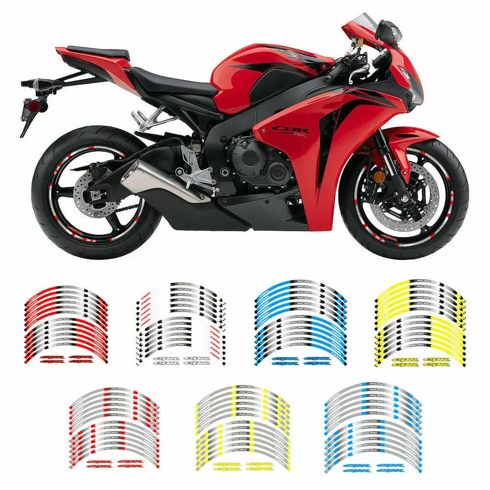 For Honda CBR 650R 650F CBR 600F CBR 600SE 17inch Motorcycle Stickers Accessories Wheels Decals Rim Reflective Stripe Tape Set