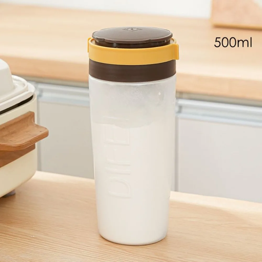 Plastic Flour Shaker Detachable Perforated Shaker Lid Seasoning Shaker Rotary Mixing Chamber Baking Supplies