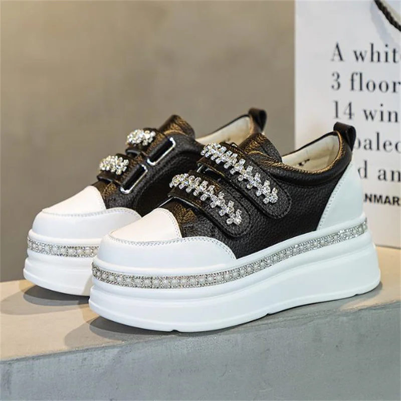 7cm Fashion Sequins Women Sneakers New Mesh Crystal Fashion Party Platform Women Shoes Thick Bottom Gladiator Sport Luxury Shoes