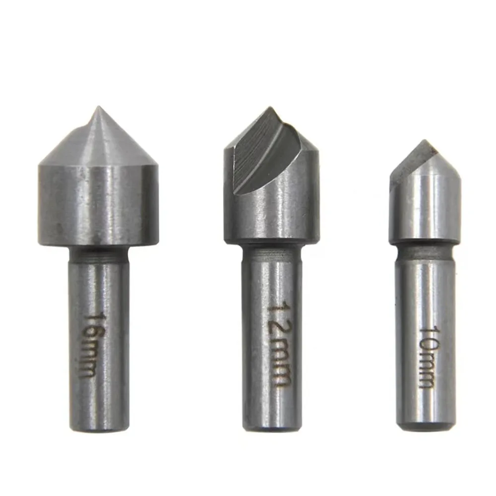 3 high-speed steel natural color oblique hole chamfering tools, internal chip removal chamfering, deburring, and countersunking