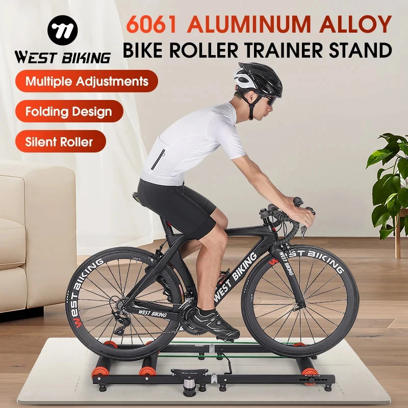 

WEST BIKING Bike Roller Trainer Stand Bicycle Exercise Bike Training 6061 Aluminum Alloy MTB Road Bicycle Home Cycling Training