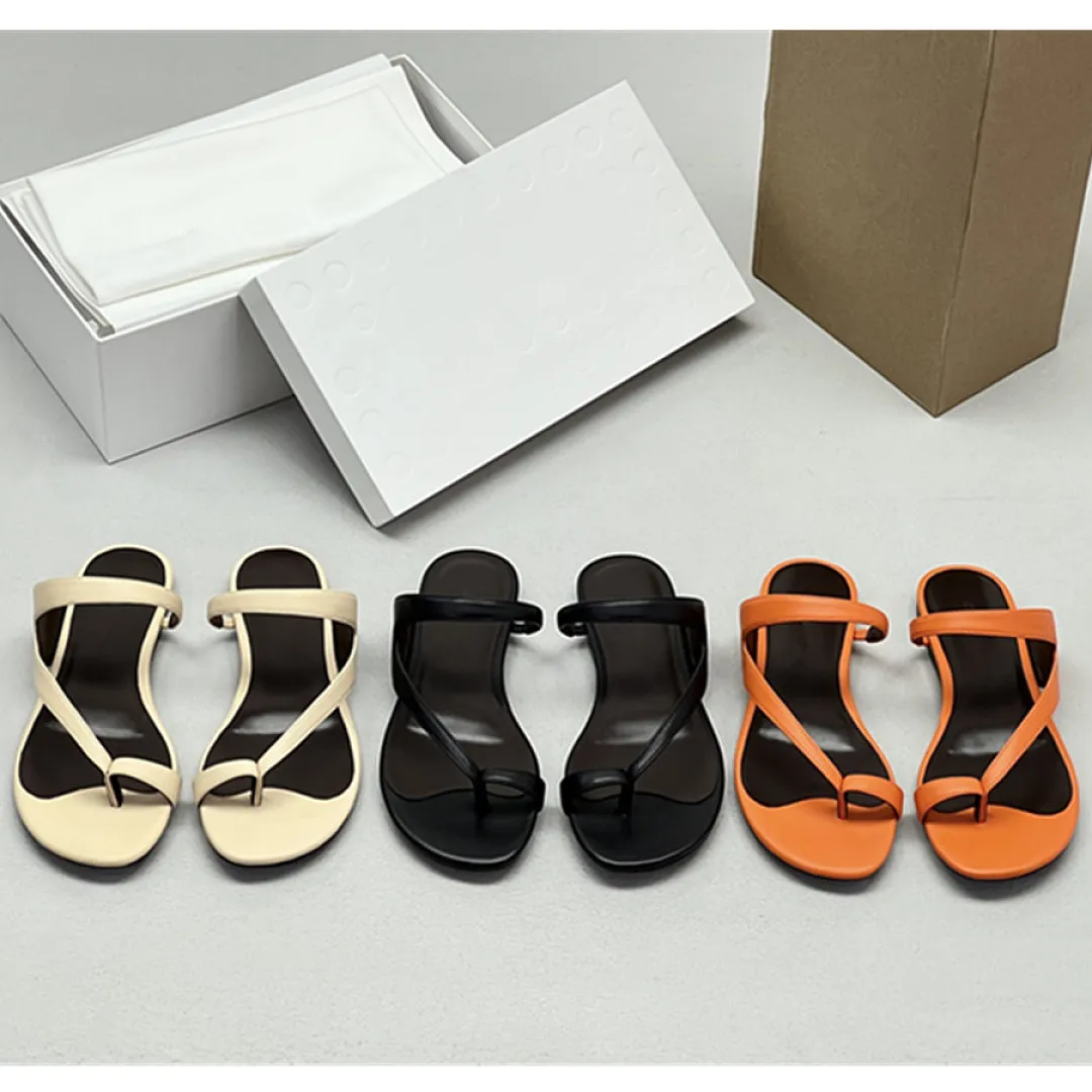 

Maxdutti French Fashion Ladies Slippers Elegant Cowhide Leather Shoes For Woman Flip-flops Women's sandals Woman Shoes