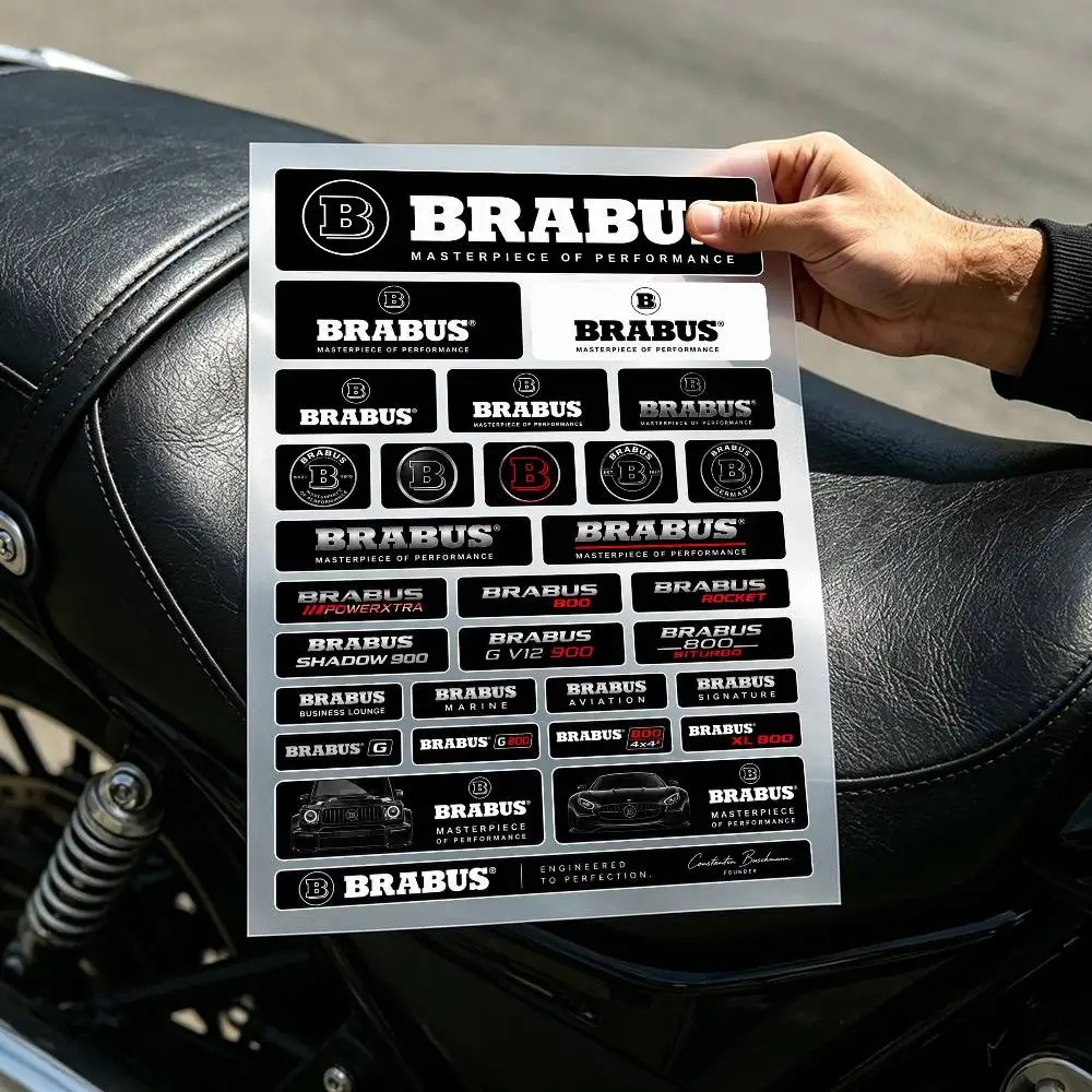 German Performance Tuning Car Sticker Pack Black Silver Metallic Badge Decals For Auto Body