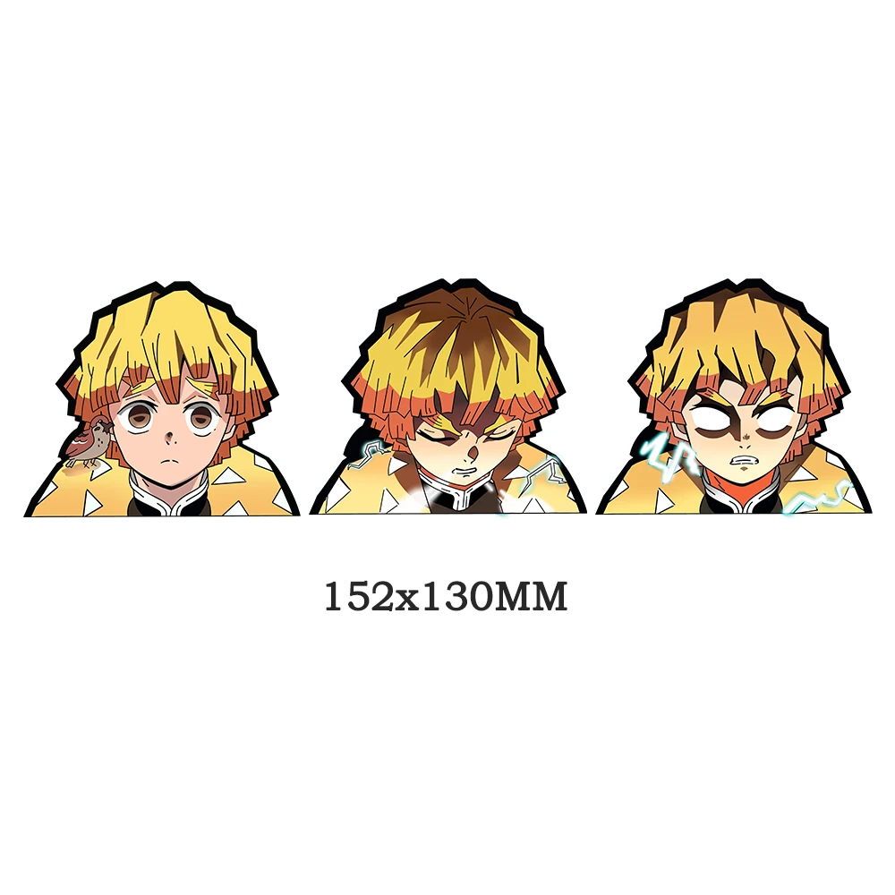 Zenitsu Motion Refrigerator Sticker Demon Slayer Car Sticker Kimetsu No Yaiba Anime Waterproof Decals for Laptop,Wall,Etc Gift