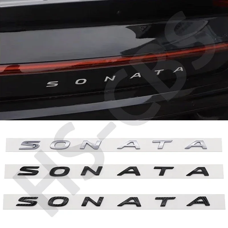 3D ABS Sonata Letter Logo Rear Trunk Badge Car Tailgate Emblem Stickers Auto Body Decoration Car Stickers Accessories