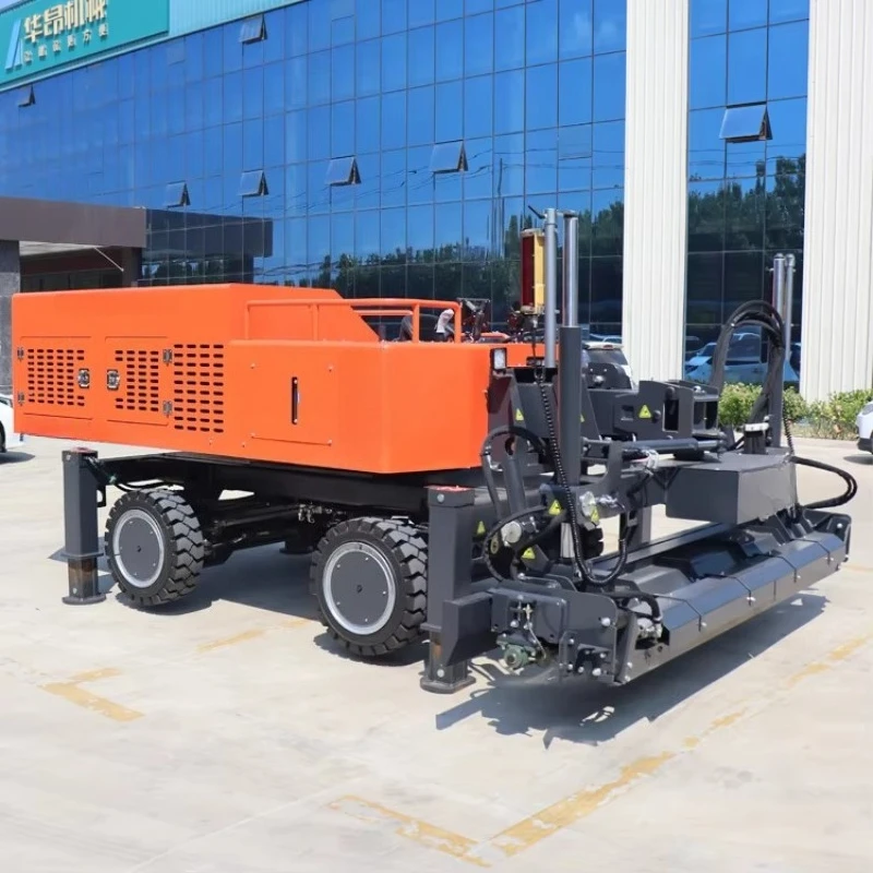 Ride On Laser Concrete Screed Leveling Machine Four Wheel Drive Hydraulic System With Vibrating Screed Head For Factory Floor