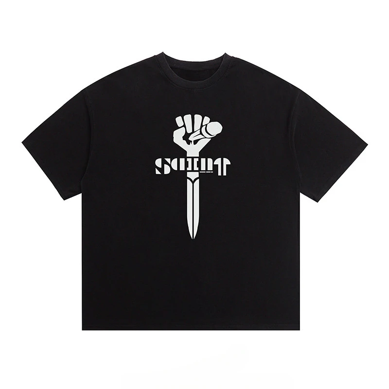 Summer Retro Saint Vintage Michael American High Street Retro Short-sleeved Cotton T-shirts for Men and Women
