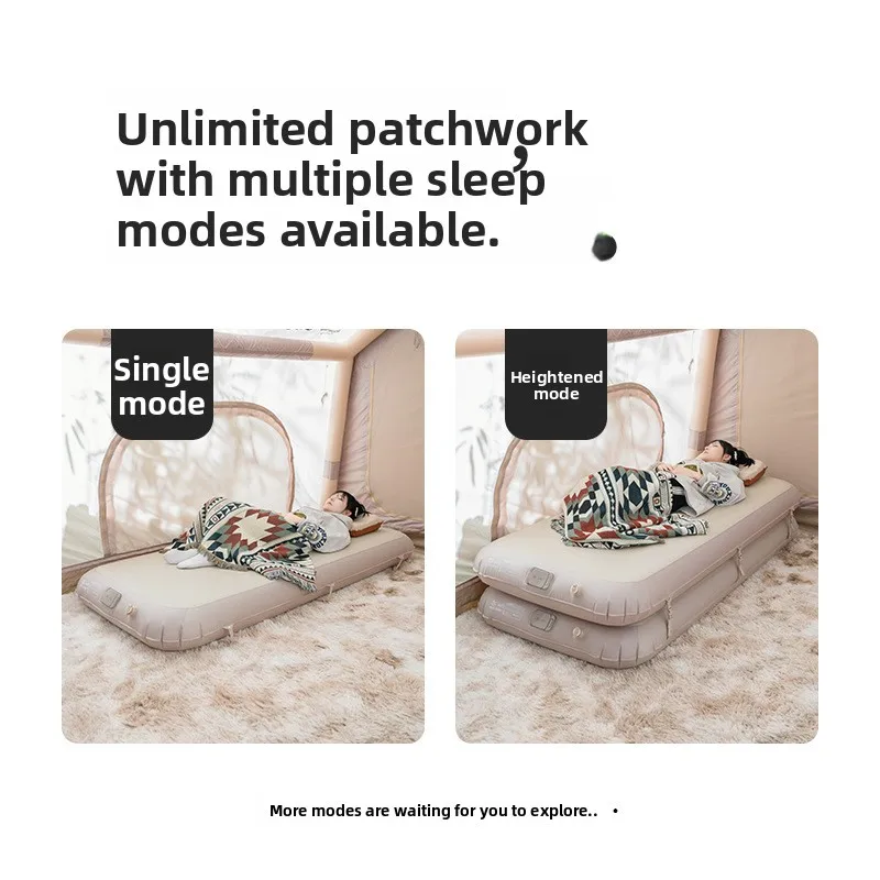 SHANYUE-tienda de campaña de seda elástica, colchón de nube para el hogar, cama de suelo exterior, litera inflable cepillada, aire portátil para acampar