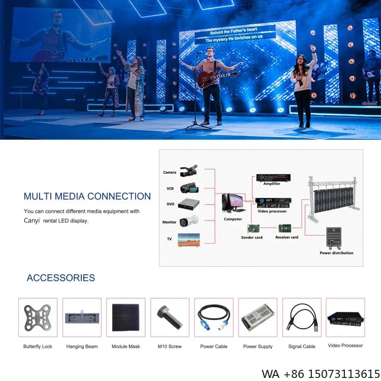 

P2.976/P3.91 LED Rental Wall Movable Indoor Outdoor Screen for Concert Stages