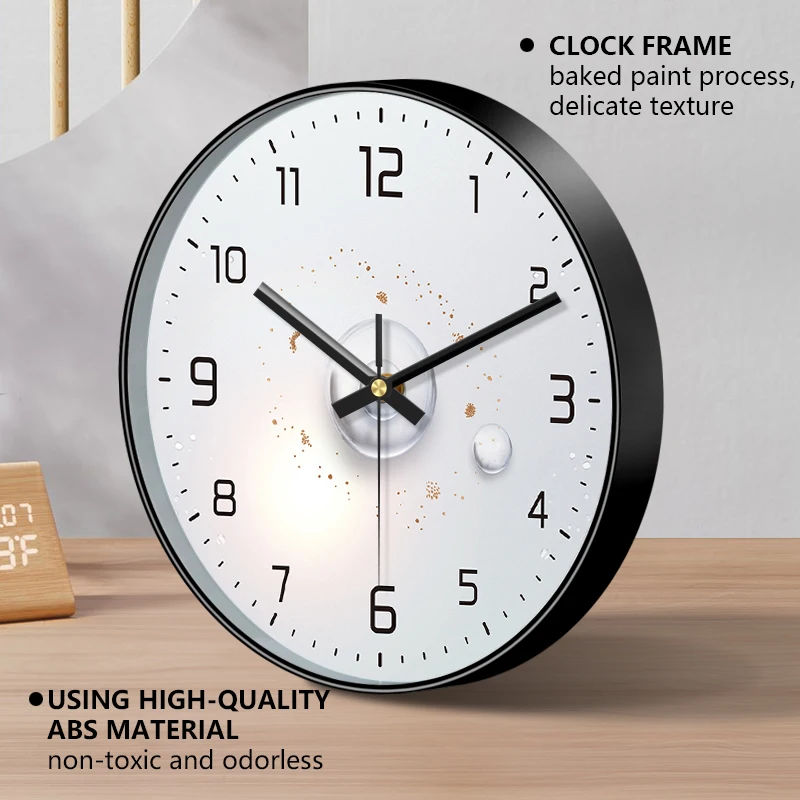 Minimalist Silent Wall Clock Non-Ticking Simple White Dial Easy-to-Read Round Clock for Bedroom Living Room Home Decor