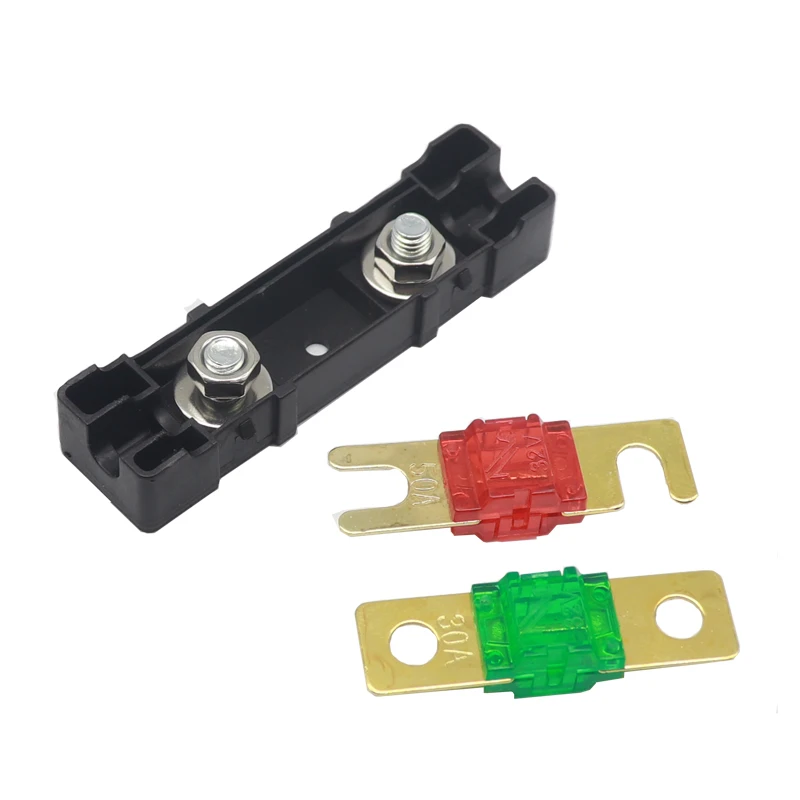 【1Set】Automotive 1-Way Midi Fuse Holder Safety Plate Base Car Carrier Fuse Box Bolt Type 20A 30A 40A 50A 80A 100A 150A 200A