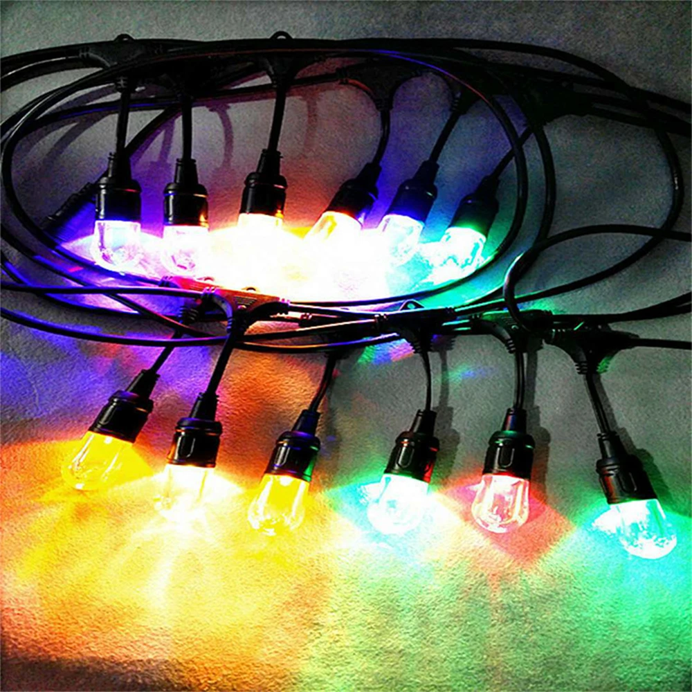 10/5M Rgb Patio Lichtslingers E27 Lampen Fairy Guirlande Licht Outdoor Waterdichte Voor Bruiloft Kerstmis Nieuwjaar party Garden Decor