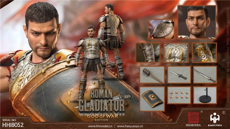 HHMODEL & HAOYUTOYS HH18052 1/6 Male Soldier Imperial Legion Roman Gladiators Full Set 12'' Action Figure Model Toy In Stock