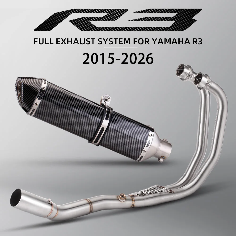 

Выхлопная система MT03 для мотоциклов Yamaha R3, R25, MT25 2015-2026: выхлопная труба, коллектор для стритбайков, глушитель 470 мм с DB Killer