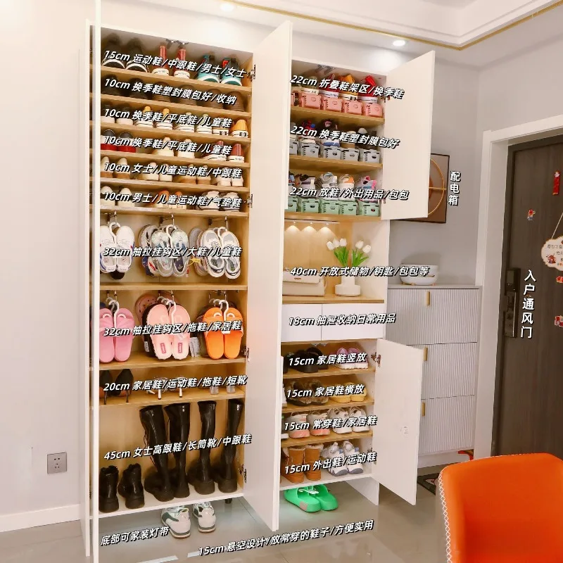 Household entrance entrance entrance cabinet integrated wall cabinet large capacity multi-layer