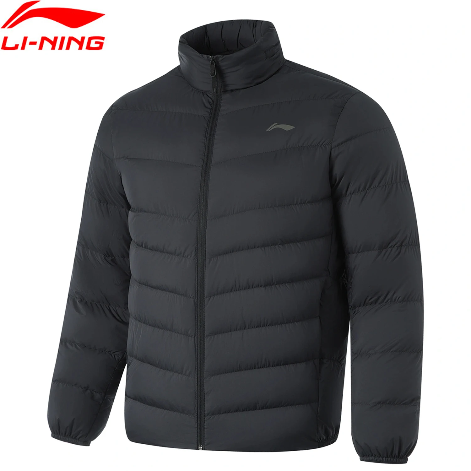 Li Ning Men Fitness Short Down Jacket 3D FITTING Winter Warmth 90% Duck Down Regular Sports Coat AYMU091