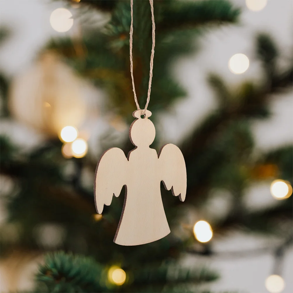 

20Pcs Natural Wood Angel Cutouts Fine Craftsmanship No Burrs Ideal for Teens DIY Art Crafts Home Decoration Wooden Craft Sheets