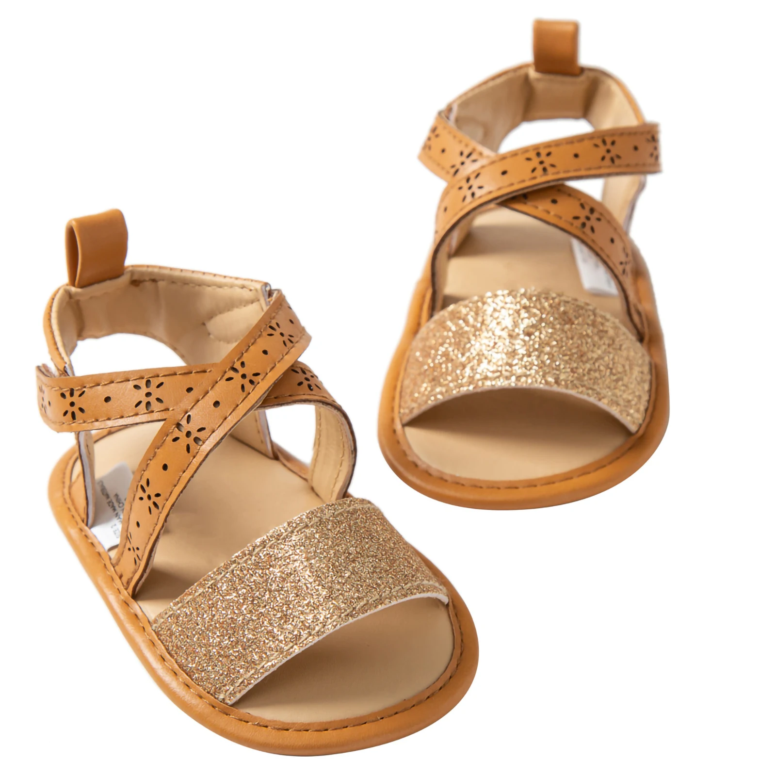 

Baby Girls PU Leather Sandals Toddler Non-Slip Sequins First Walking Soft Sole Shoes 0-18Months