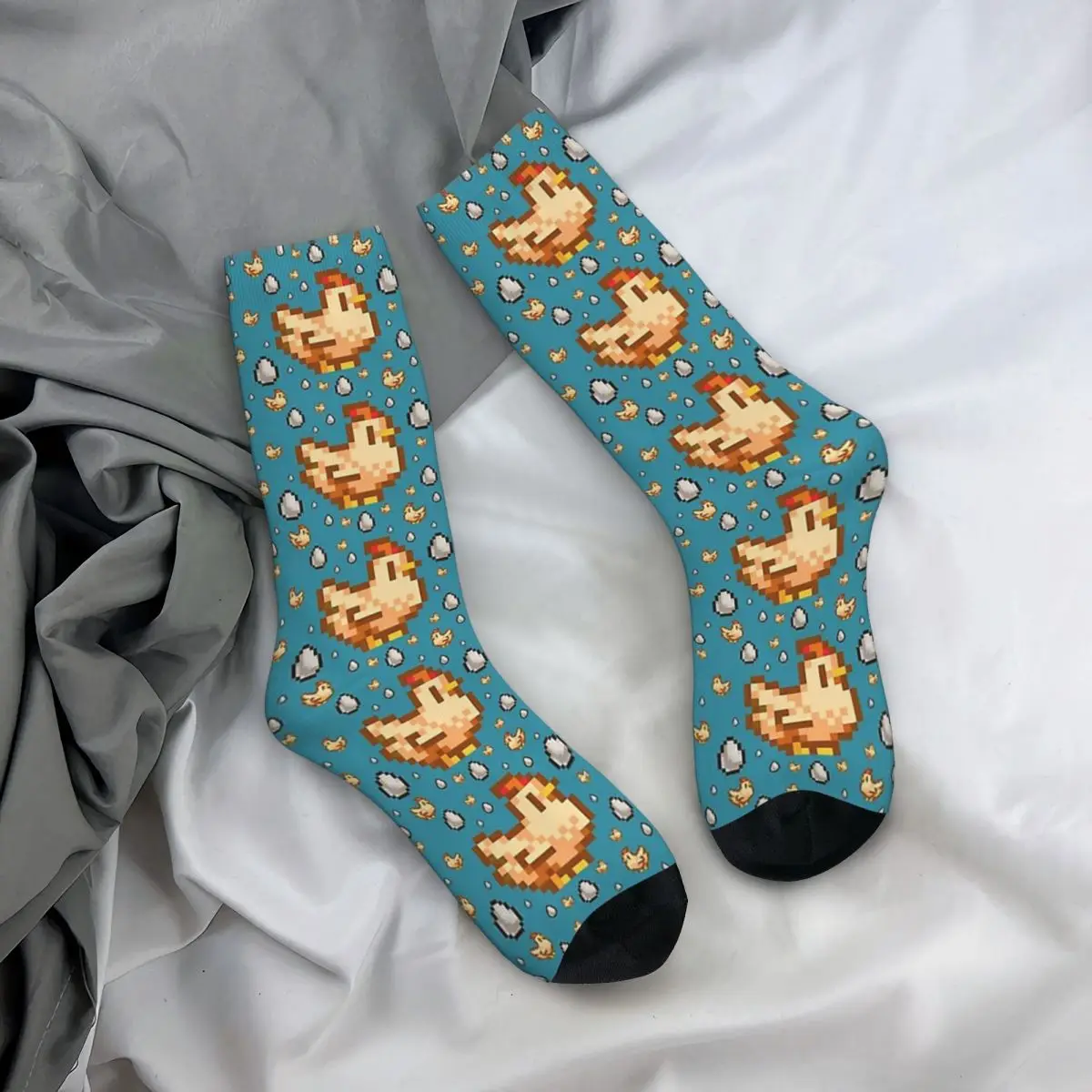 Chickens Stardew Valley Popular Game Socks Travel 3D Print Boy Girls Mid-calf Sock