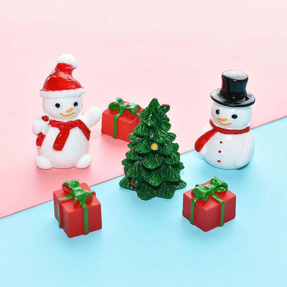 3D Snowman Christmas Resin Cartoon Flatback Charms Wholesale Ornaments Accessories For DIY Craft Toys Mini Tree