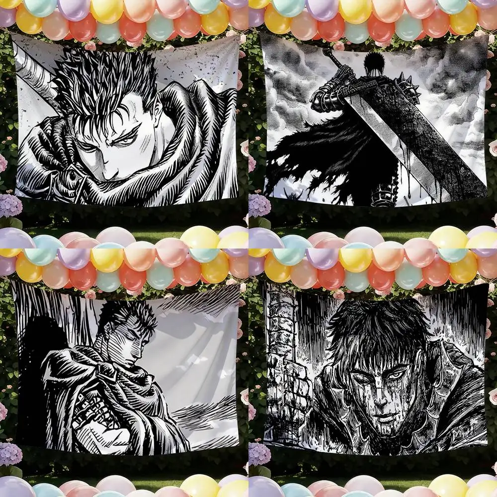 Berserk Guts Hot Anime Funny Flags for Bedrooms Home Decor Items Outdoor Decors Garage Decoration Flaga