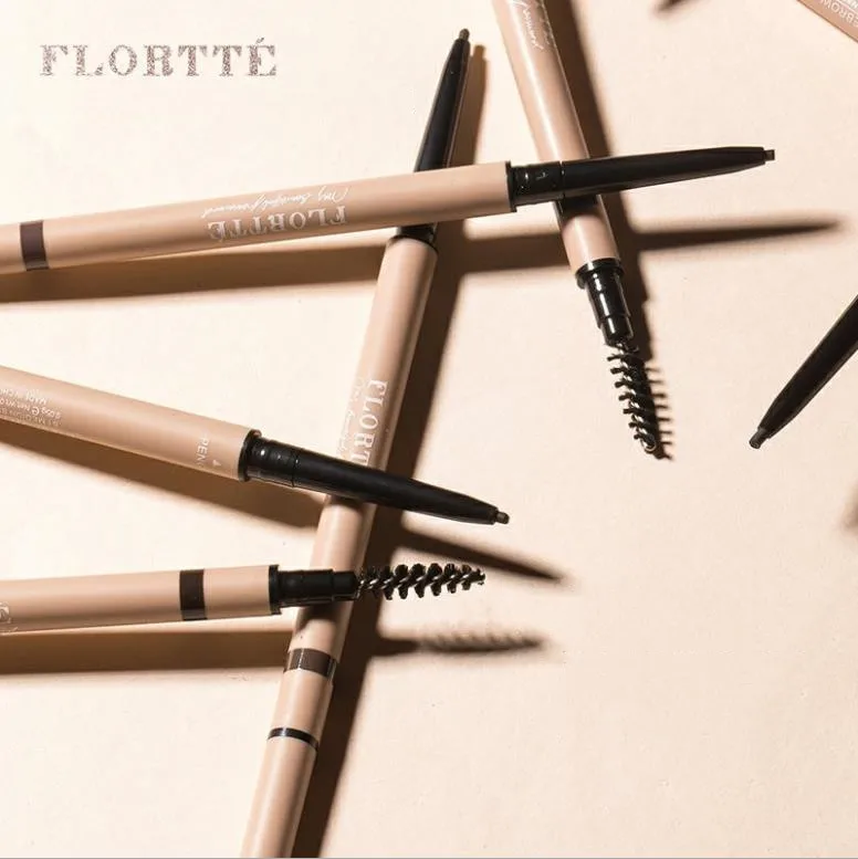 Flortte Superfine Eyebrow Pencil Double-head Waterproof And Smudge-proof Long-lasting Eyebrow Pen Makeup Easy to Color Cosmetics