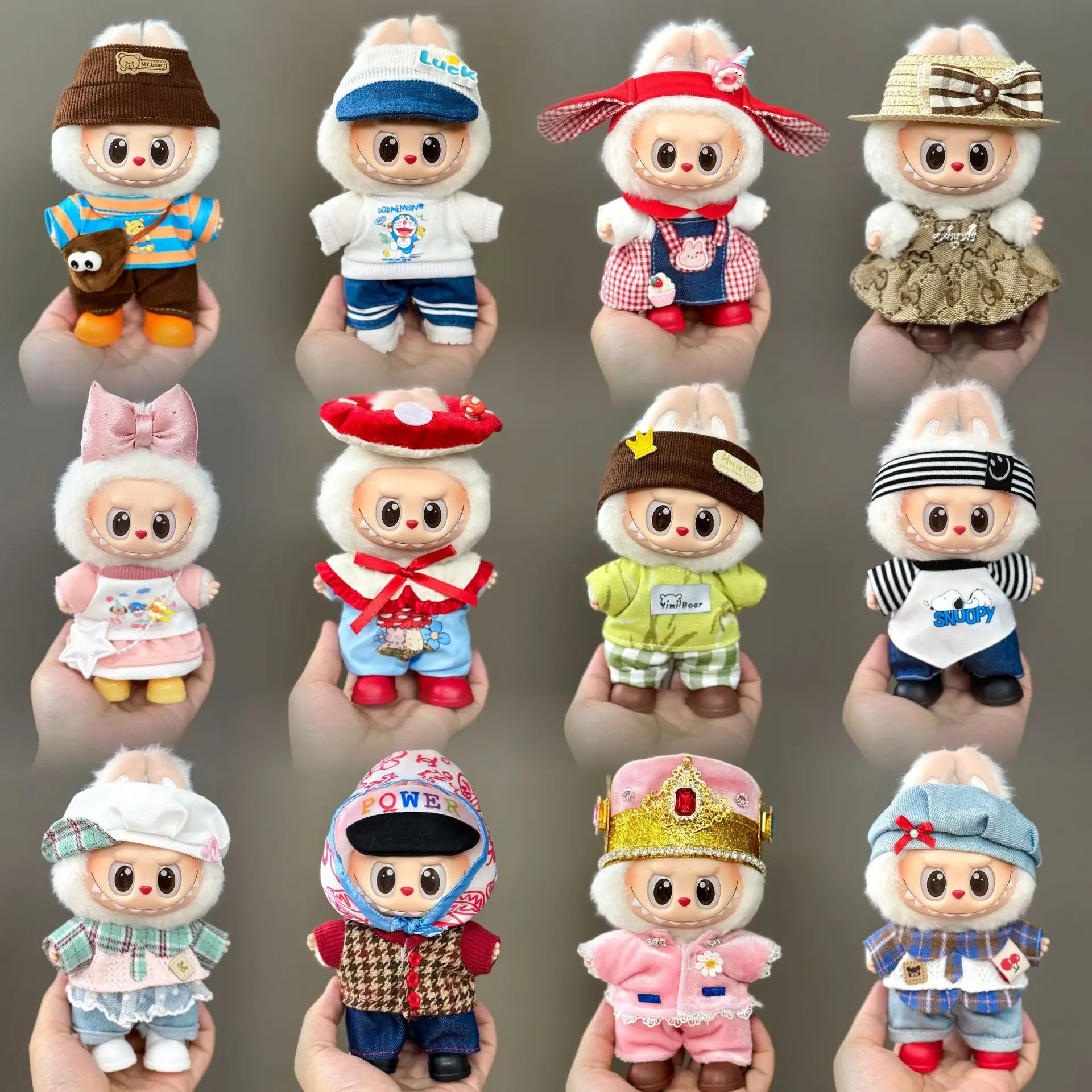 Fashion Ropa Labubu Clothes Outfit Doll Accessories For 15/17cm Labubu First second third generationPlush Doll's Suspenders Suit
