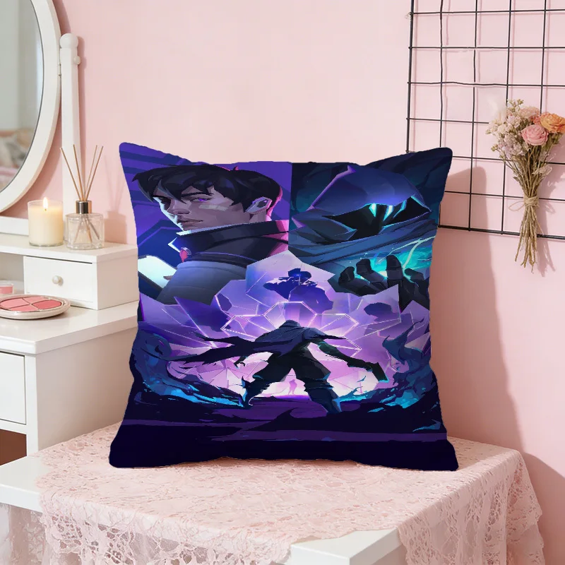1PC Fearless Contract Iso Shadow Illustration Printed Pillowcase, Polyester Cushion Cover, Zipper Closure, Machine Washable, Ide