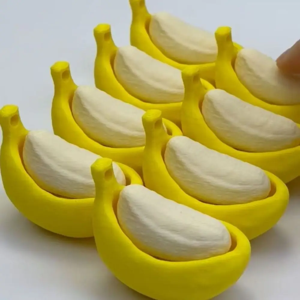 Cute 3D Printed Banana Clicker Clickable Button Banana Shape Fidget Clicker Banana Keychain Desk Fidgeting