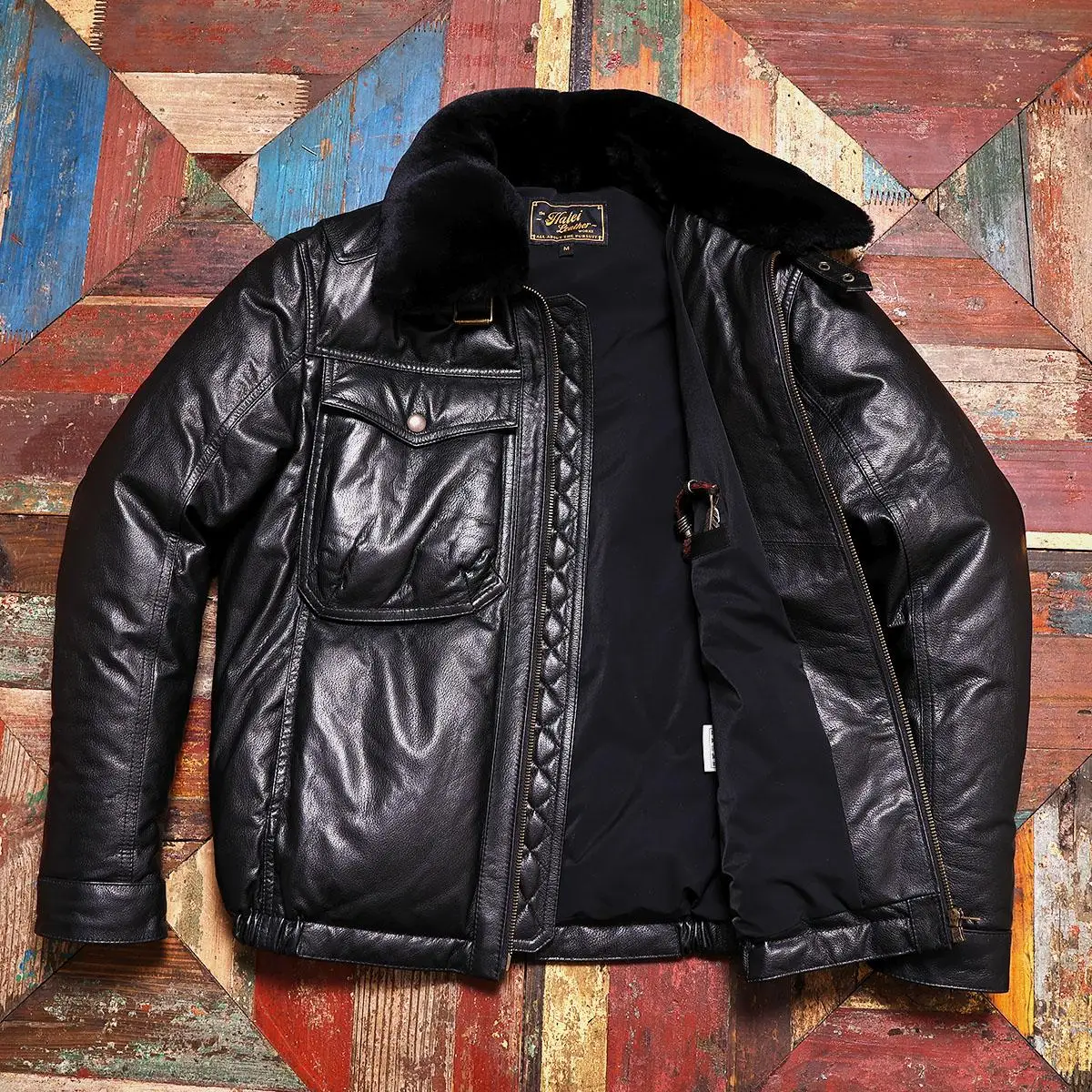 Black Winter Down Jacket Men Casual Style Plus Size 5XL Genuine Natural Sheepskin Thick Warm Turn-Down Collar Leather Down Coat