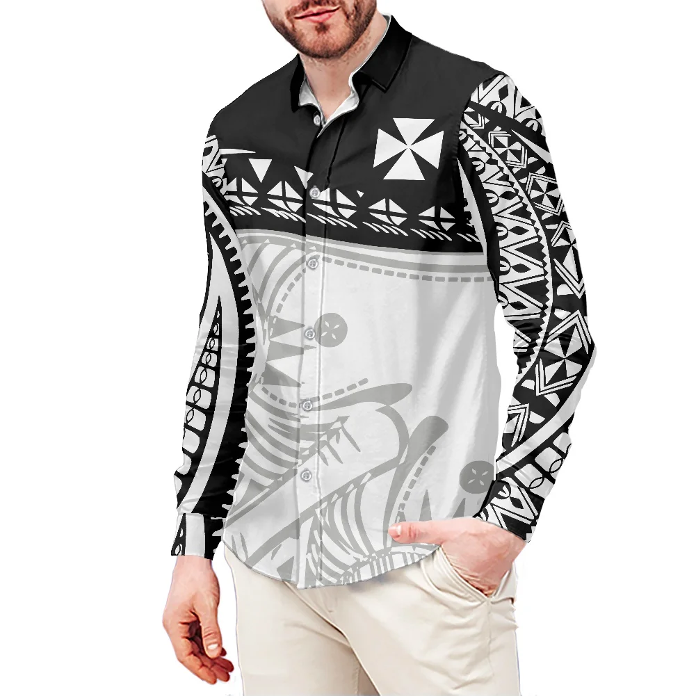 

2022 New Style Plus Size Men's Shirts Wallis Islands Polyester Printing Shirt Spring Long Sleeves Lapel Clothing Casual Style